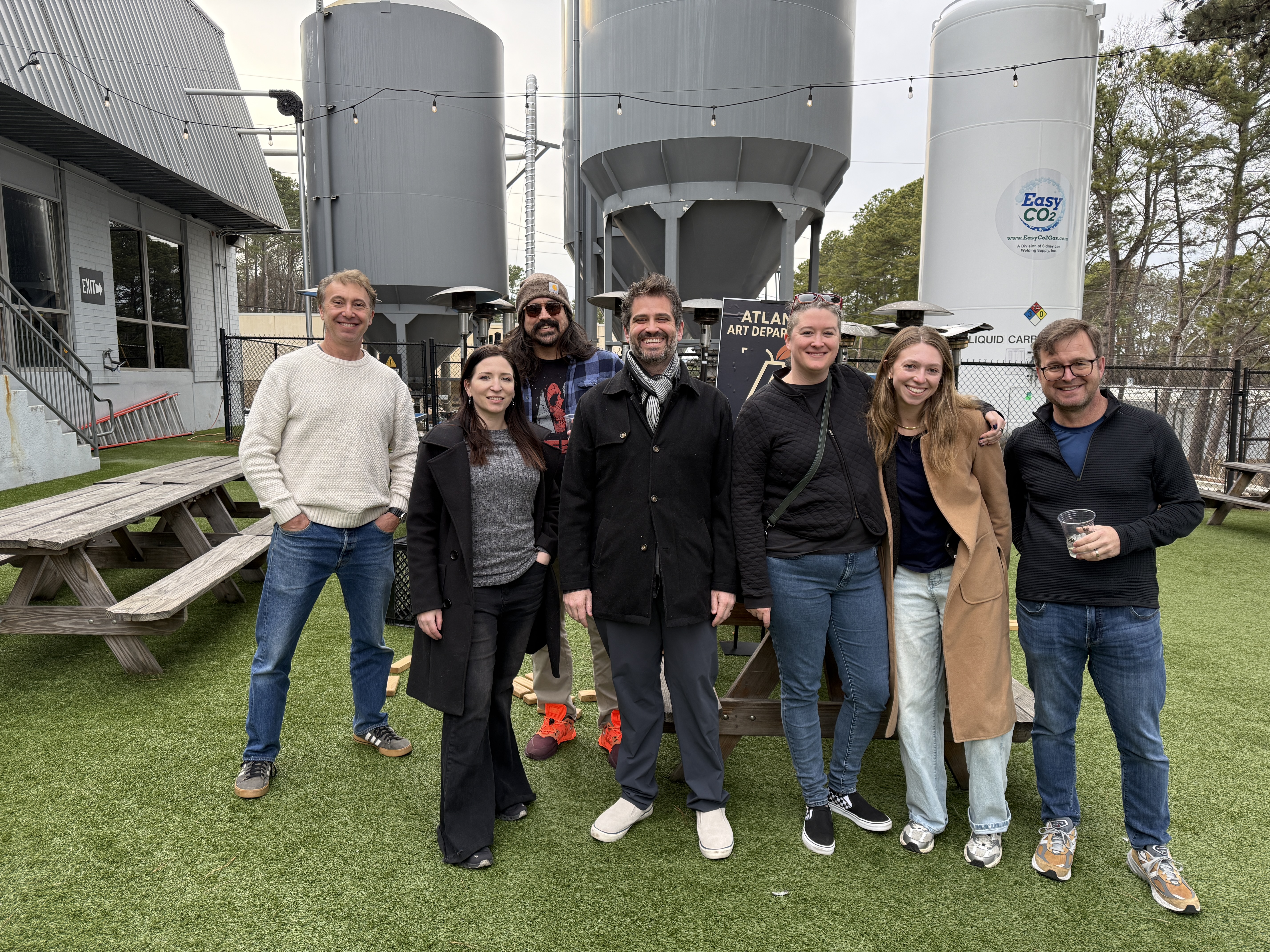 Group photo from Q1 2026 meetup at Scofflaw Brewery